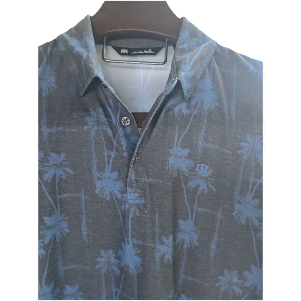 Travis Mathew Polo Large Hawaiian Palm Tropical Golf Performance Short‎ Sleeve - Picture 2 of 11